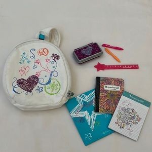 American Girl Doodle Backpack Set - For 18 Inch Dolls, Excellent Condition